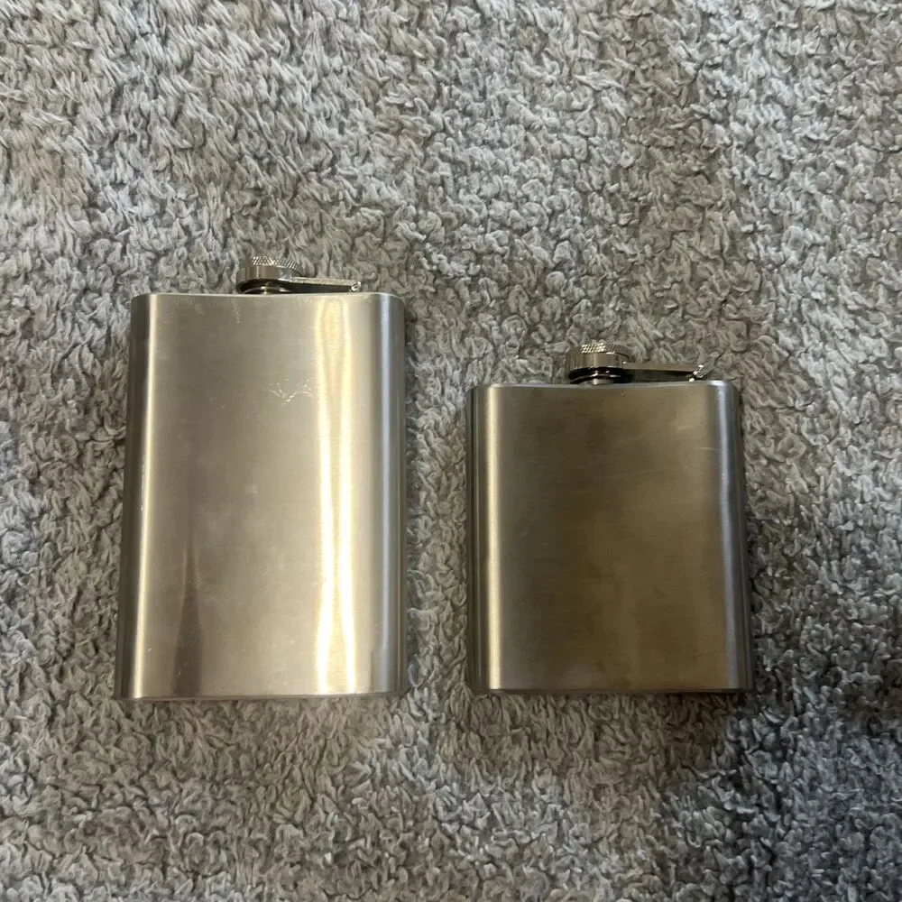 Stainless Steel Flasks 2 Sizes Stainless Steel Golf Emblem